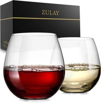Zulay Kitchen | Set of 2 Premium Class Stemless Wine Glasses,商家Premium Outlets,价格¥148
