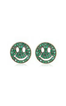 Sydney Evan | Sydney Evan - Happy Face 14K Yellow Gold Emerald Earrings - Green - OS - Moda Operandi - Gifts For Her,商家Fashion US,价格¥9912