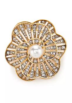 商品Gold-Tone Pearl Flower Boxed Pin图片