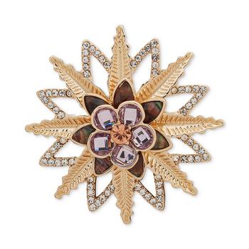 商品Gold-Tone Crystal Flower Cluster Pin图片