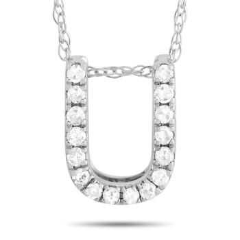 商品LB Exclusive | 14K White Gold 0.10 ct Diamond Initial  x2018 U x2019  Necklace,商家Jomashop,价格¥1694图片