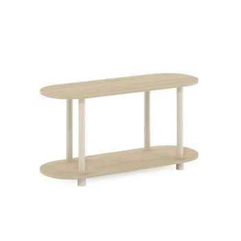 Furinno | Turn-N-Tube No Tools Modern Oval Side Table, Bauhaus Oak/Beige,商家Premium Outlets,价格¥530