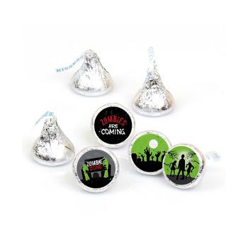 推荐Zombie Zone - Halloween or Birthday Zombie Crawl Party Round Candy Sticker Favors - Labels Fit Hershey's Kisses 1 Sheet of 108商品