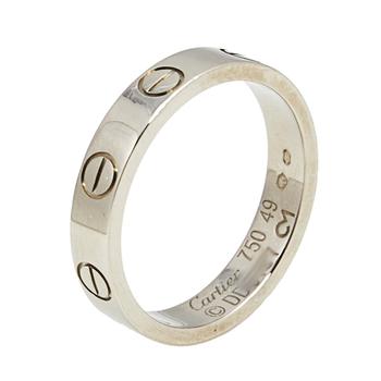 商品Cartier Love 18k White Gold Narrow Wedding Band Ring Size 49,商家The Luxury Closet,价格¥6723图片