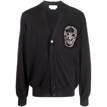 Alexander McQueen | ALEXANDER MCQUEEN 男士黑色针织开衫 705986-Q1XFE-1012商品图片,满$100享9.5折, 满折