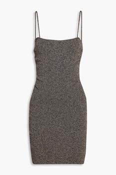 ganni连衣裙推荐, Ganni | Gathered stretch-knit mini dress商品图片 4.5折