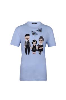 Dolce & Gabbana | Dolce&Gabbana 杜嘉班纳 女士淡蓝色棉质T恤 F8H31Z-G7ILO-B1581商品图片,独家减免邮费