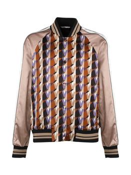 valentino价格, Valentino | Valentino	Geometric Printed Long-Sleeved Bomber Jacket商品图片 