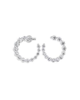 商品Classic Graduated Diamond Hoop Earrings in 18K White Gold, 0.51 ct. t.w.图片