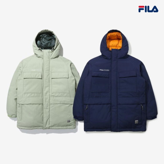 【享贝家】FILA斐乐Explorer新款鹅绒工装保暖外套羽绒服藏蓝色/绿色 FS2DJD4E12XNAY  FS2DJD4E12XEGY,价格$88.37