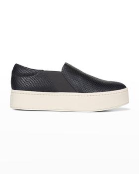 加拿大vince鞋, Vince | Warren Embossed Leather Platform Skate Sneakers商品图片 满$400减$100, 满减
