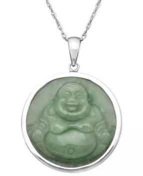 Macy's | Dyed Jade Carved Buddha Pendant Set in Sterling Silver,商家Macy's,价格¥484