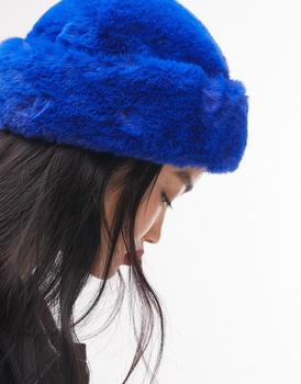 Topshop | Topshop faux fur hat in cobalt商品图片,