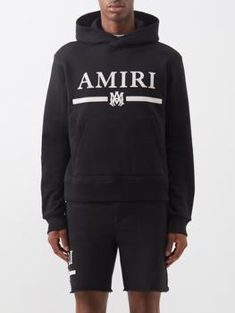 amiri卫衣推荐, AMIRI | Logo-print cotton-jersey hooded sweatshirt商品图片 