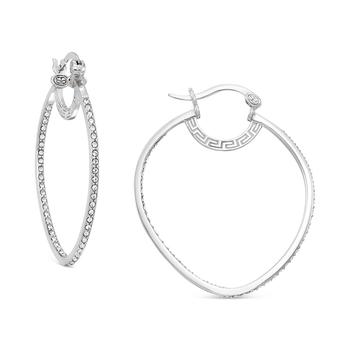 商品Platinum Over Sterling Silver Earrings, Crystal Inside Out Teardrop Hoop Earrings,商家Macy's,价格¥1460图片