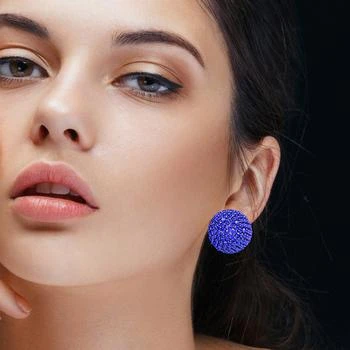 FASHNZFAB | Rhinestone Pave Stud Earrings - Sapphire,商家Premium Outlets,价格¥147