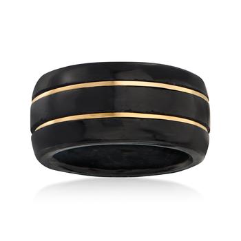 商品Ross-Simons Black Jade Ring With 14kt Yellow Gold,商家Premium Outlets,价格¥942图片