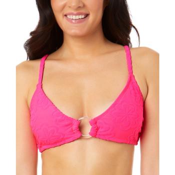 商品California Waves | Salt + Cove Juniors' Pink Sizzle Terry Daisy Ring-Front Bralette Bikini Top, Created for Macy's,商家Macy's,价格¥127图片