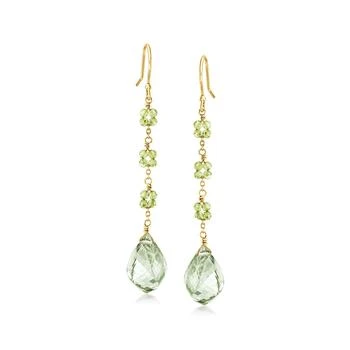 Ross-Simons | Ross-Simons Prasiolite and Peridot Bead Drop Earrings in 18kt Gold Over Sterling 6.9折, 独家减免邮费