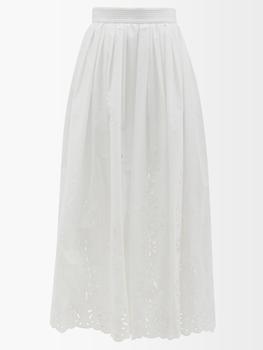 推荐Broderie anglaise cotton-poplin midi skirt商品