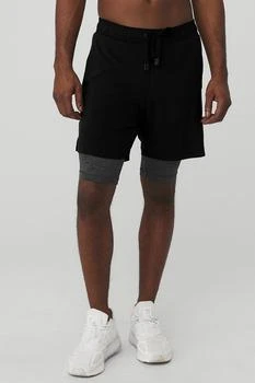 Alo | 7" Unity 2-In-1 Short - Black/Dark Grey Marl 