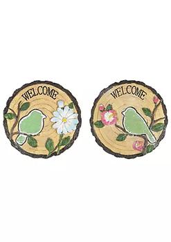 推荐Northlight 34739303 11 in. Welcome Birds Outdoor Floral Garden Stones - Set of 2商品