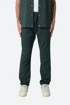 MNML | Pinstripe Drawcord Pants - Green 