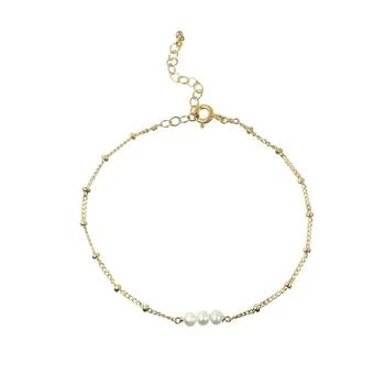 Dogeared | Triple Pearl Beaded Chain Bracelet 6" w/ 2" Extender,商家Zappos,价格¥263