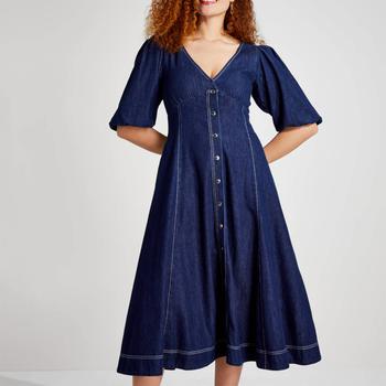 kate spade连衣裙, Kate Spade | Kate Spade New York Women's Denim Button-Front Dress - Denim商品图片 5折