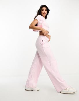 Juicy Couture | Juicy Couture velour embossed straight leg joggers co-ord in pink商品图片,