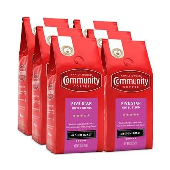 Community Coffee | 5 Star Hotel Blend Medium Roast Premium Ground Coffee, 12 Oz - 6 Pack,商家Macy's,价格¥458
