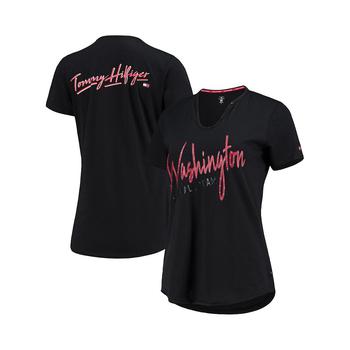 Tommy Hilfiger | Women's Black Washington Football Team Riley V-Neck T-shirt商品图片,