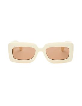 推荐Ivory GG Logo Quilted Rectangular Acetate Women's Sunglasses商品