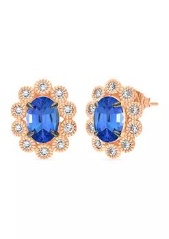 商品Le Vian | 1.37 ct. t.w. Blueberry Tanzanite®, 1/3 ct. t.w. Nude Diamonds™ Earrings in 14K Strawberry Gold®,商家Belk,价格¥28148图片