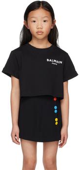 Balmain | Kids Black Small Logo T-Shirt商品图片,4.9折