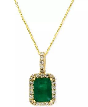 Effy | EFFY® Emerald (1-3/8 ct. t.w.) and Diamond (1/4 ct. t.w.) Pendant Necklace in 14k Gold or 14k White Gold, Created for Macy's,商家Macy's,价格¥9408