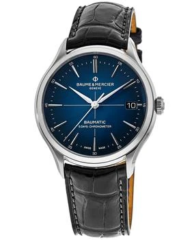 推荐Baume & Mercier Clifton Automatic Blue Dial Leather Strap Men's Watch 10467商品
