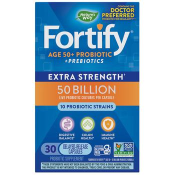 Nature's Way | Fortify Age 50+ 50 Billion Probiotic Vegetable Capsules商品图片,满$80享8折, 满$40享8.5折, 满折