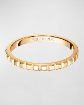 商品Boucheron | Quatre Clou de Paris Small Yellow Gold Wedding Band Ring, EU 55 / US 7.25,商家Neiman Marcus,价格¥9777图片