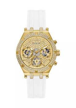 GUESS | Gold Tone White Silicone Watch商品图片,
