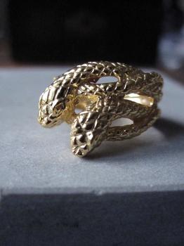 推荐Gold Plated Silver Double snake ring商品