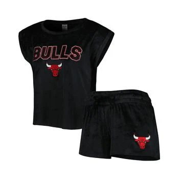 Concepts Sport | Women's Black Chicago Bulls Intermission T-shirt and Shorts Sleep Set,商家Macy's,价格¥443