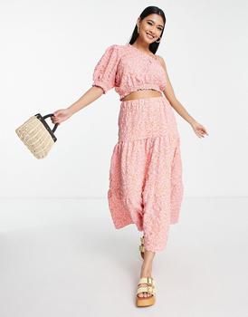 更多VERO MODA, VERO MODA | Vero Moda textured one shoulder top co-ord in pink leopard print商品图片 5.2折