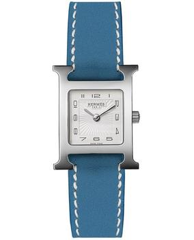 推荐Hermes H Hour Quartz Small PM Blue Jeans Calfskin Leather Women's Watch 036708WW00商品