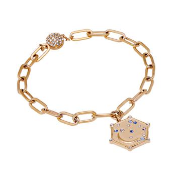 推荐Swarovski Elements Gold-Tone Plated And Crystal Charm Bracelet 5572650商品