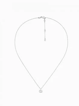 GG Running Gucci necklace in 18kt white gold with GG monogram pendant
