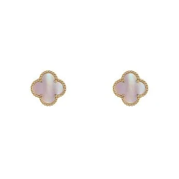 ADORNIA | Adornia Quatrefoil Pink Mother of Pearl Clover Stud Earrings gold,商家Premium Outlets,价格¥214