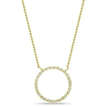 Giani Bernini | Cubic Zirconia Open Circle Pendant Necklace in 18k Gold-Plated Sterling Silver, 16" + 2" extender, Created for Macy's,商家Macy's,价格¥197