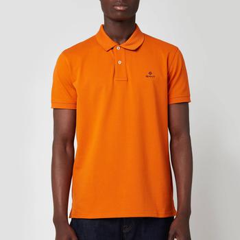 推荐GANT Men's Contrast Collar Pique Rugger Polo Shirt - Savannah Orange商品