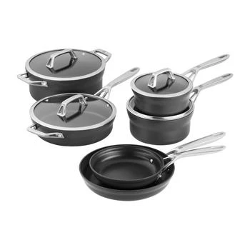 ZWILLING | ZWILLING Motion Nonstick Hard-Anodized 10-Piece Cookware Set in Grey, Dutch Oven, Fry pan, Saucepan,商家Premium Outlets,价格¥2802